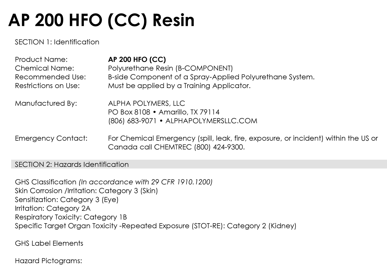 AP 200 HFO CC SDS 7-28-25-1